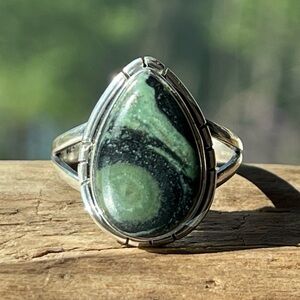 Natural Kambaba ‘Star Galaxy’ Jasper 925 Ring Sterling | sz 7.5